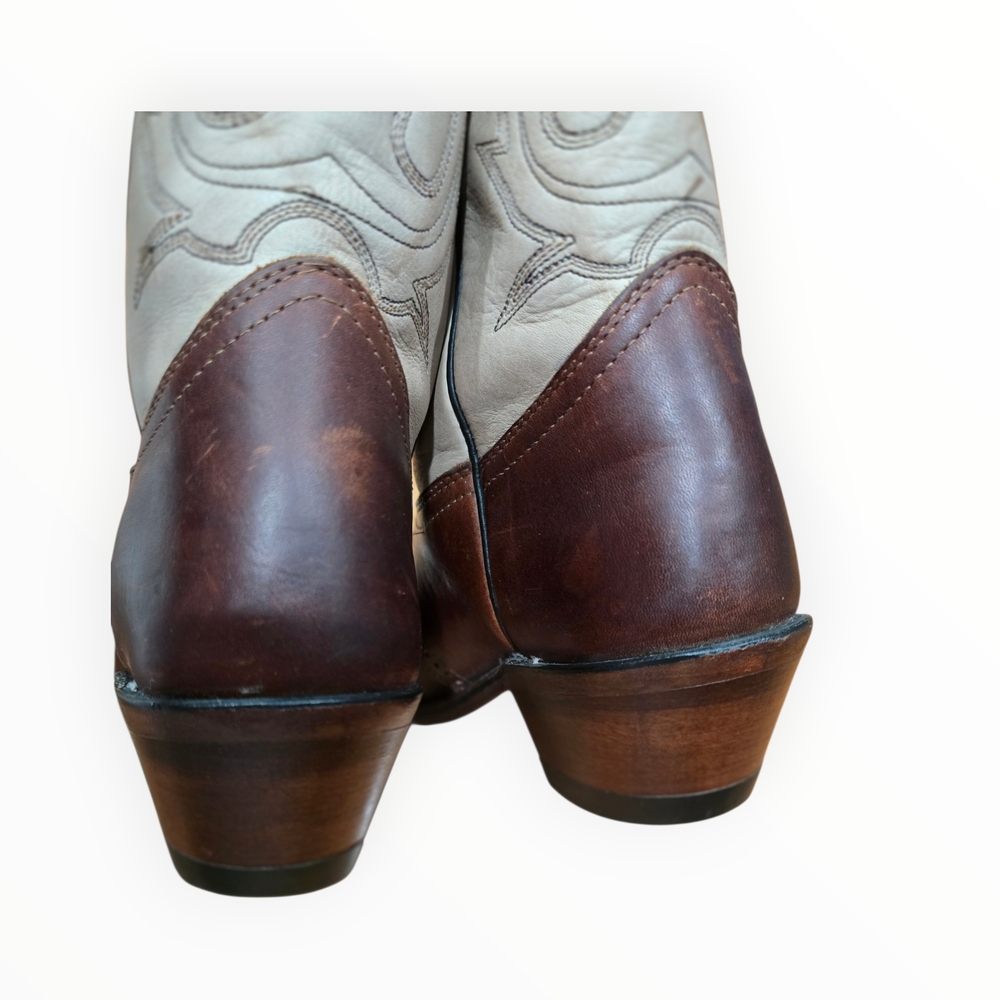 Beige and Brown Leather Boots - Picture 10 of 12